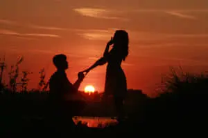 Sunset Couple Picture Proposing 