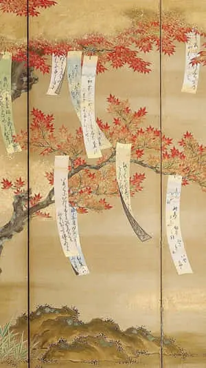 Traditional Japanese art, with its bright colors and intricate details