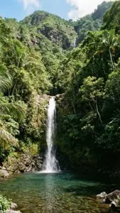 Tropical Mountain Waterfall